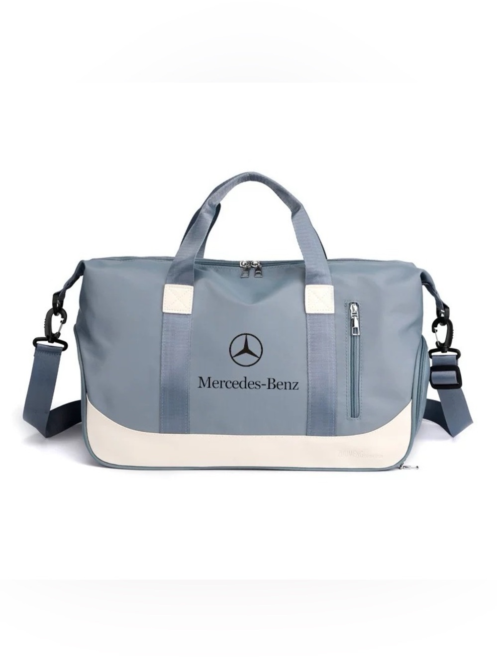 Mercedes-Benz Light Blue Nylon Weekend Duffle Bag